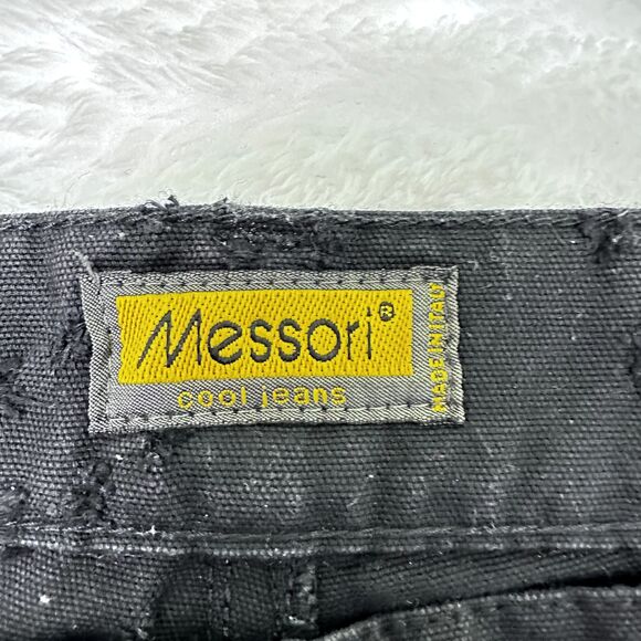 Messori Men's Cool Jeans Black Embroidered Distressed Cotton Jeans Pants SZ 40 - Picture 4 of 14